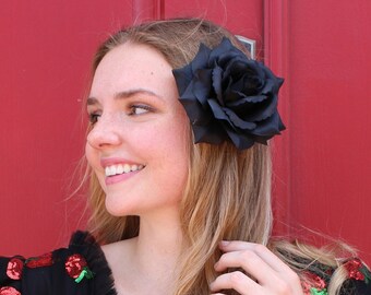 Hair Flowers,Bridal,Bridesmaid,Festival,Party,Goth,Boho Black Rose Hair pins Hair Flowers,Bridal,Bridesmaid,Festival,Party,Goth,Boho Black Rose Hair pins