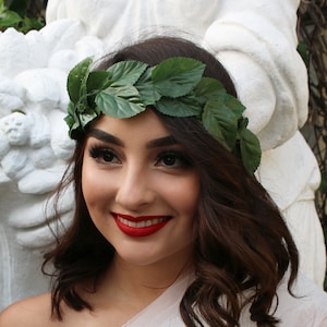 Leaf Headpiece (Leaves Headband Julius Caesar Costume Woodland Garden Grecian Greek Tiara Laurel Branch Wedding Bridal Halloween Costume)