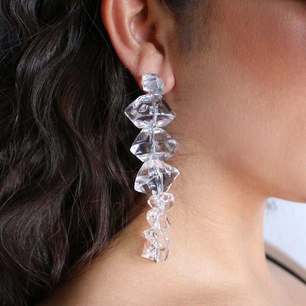 Icicles Earrings (Jewelry Christmas Earrings Ornaments Dangle Winter Earrings Frozen Earrings Ice Queen Costume Ice Earrings Cold Frosty)