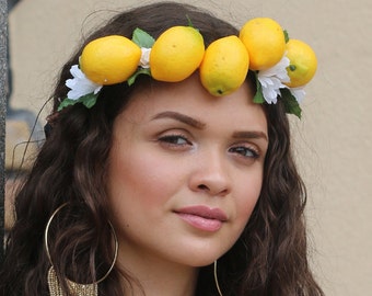Lemon Crown (Lemon Headpiece Flower Crown Lemonade Becky Fruit Fruits Headband Slay Prop With the Good Hair Lemon Crown Lemon Headpiece)