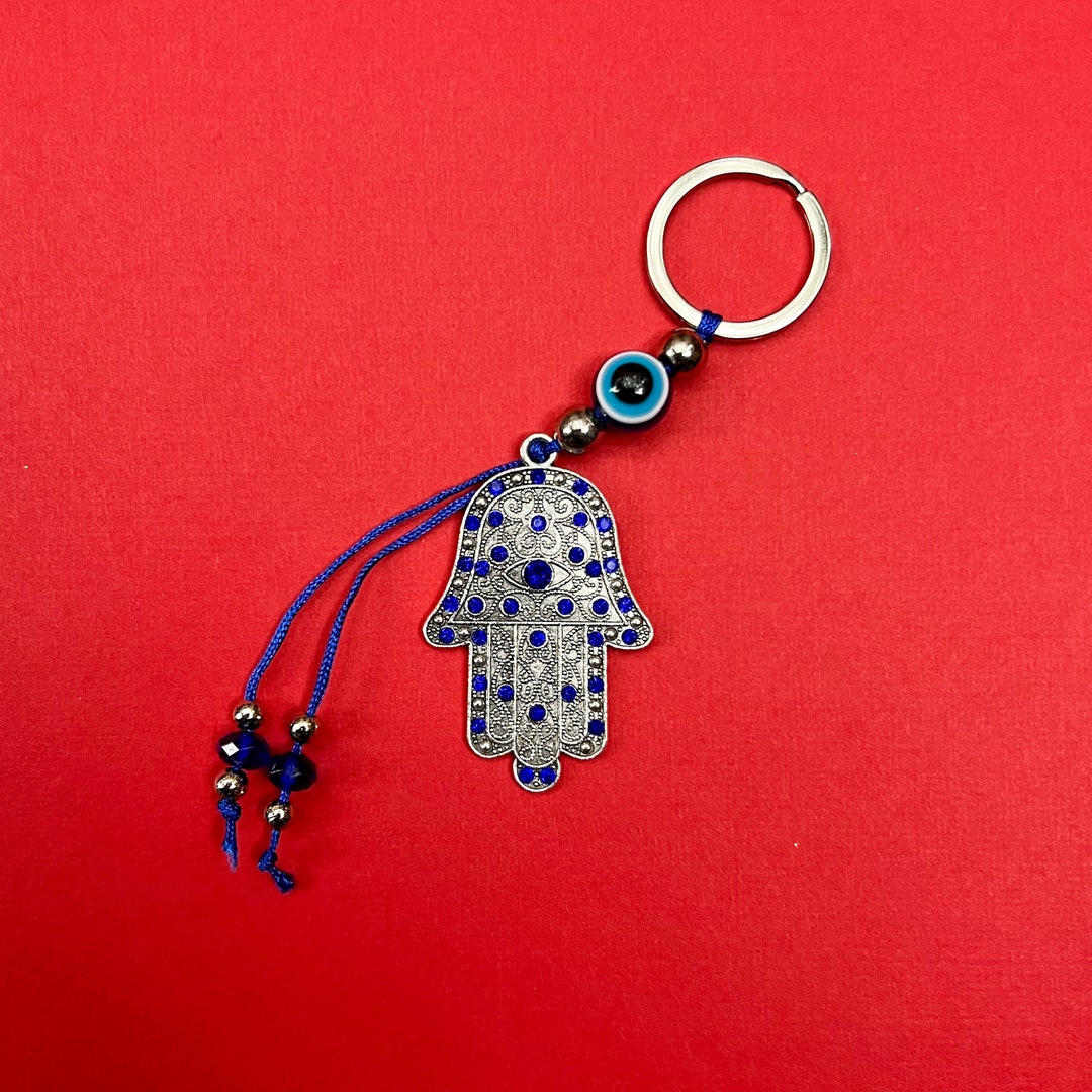 Hamsa Hand Keychain protection Indian India Hand of Fatima - Etsy