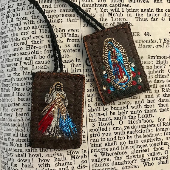 Buy Catholic Scapular brown blue Scapular Necklace Religious Gift
