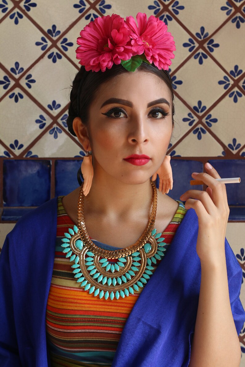 Pink Flower Crown Headband mexican Wedding Bridal Headpiece Etsy