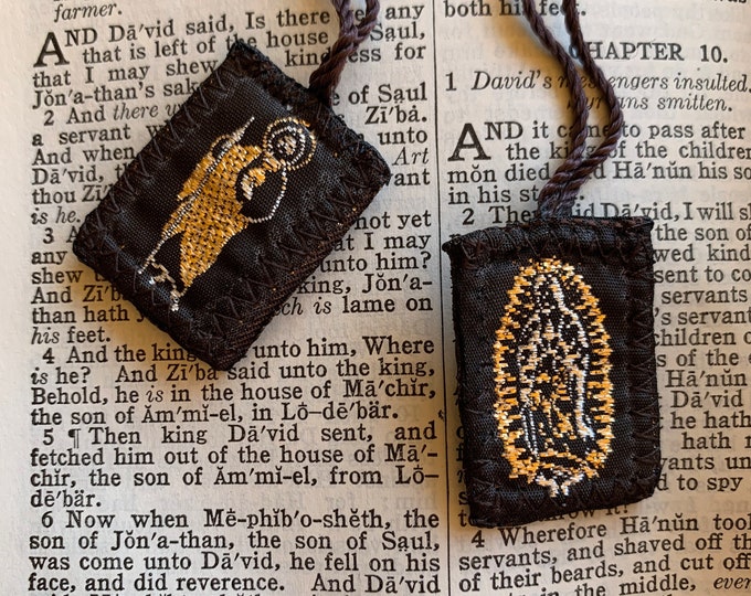 Catholic Scapular brown Scapular Necklace Religious Gift Ideas Catholic Bracelet Jesus Christ