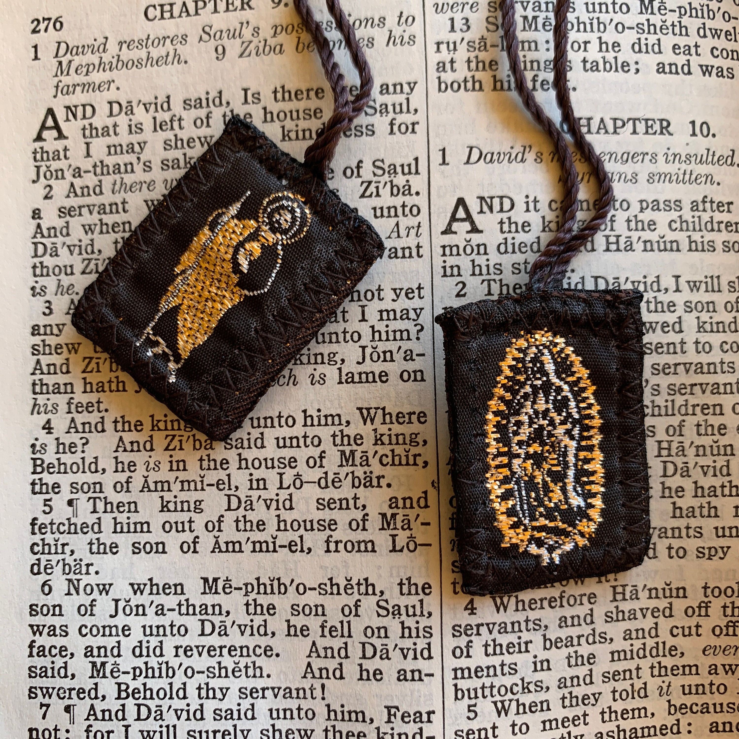 Catholic Scapular Brown Scapular Necklace Religious Gift Etsy