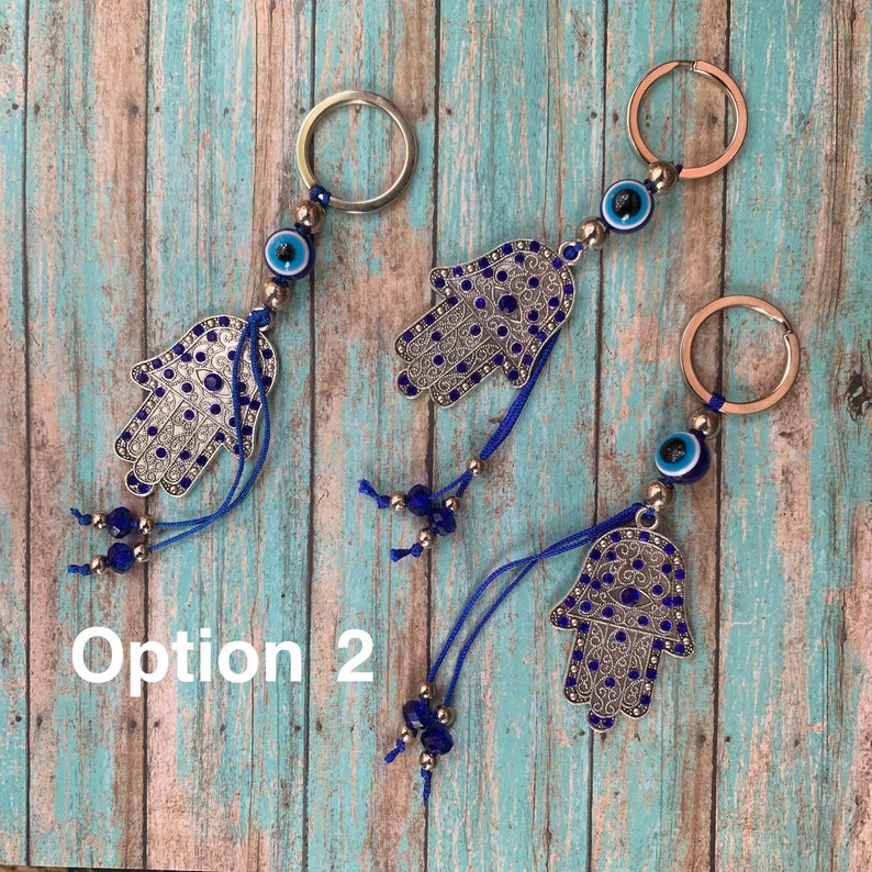 Hamsa Hand Keychain Protection Indian India Hand of Fatima Hand Boho Gypsy Spirital Gift for Her Evil Eye Keychain Yoga Accesories Ohm