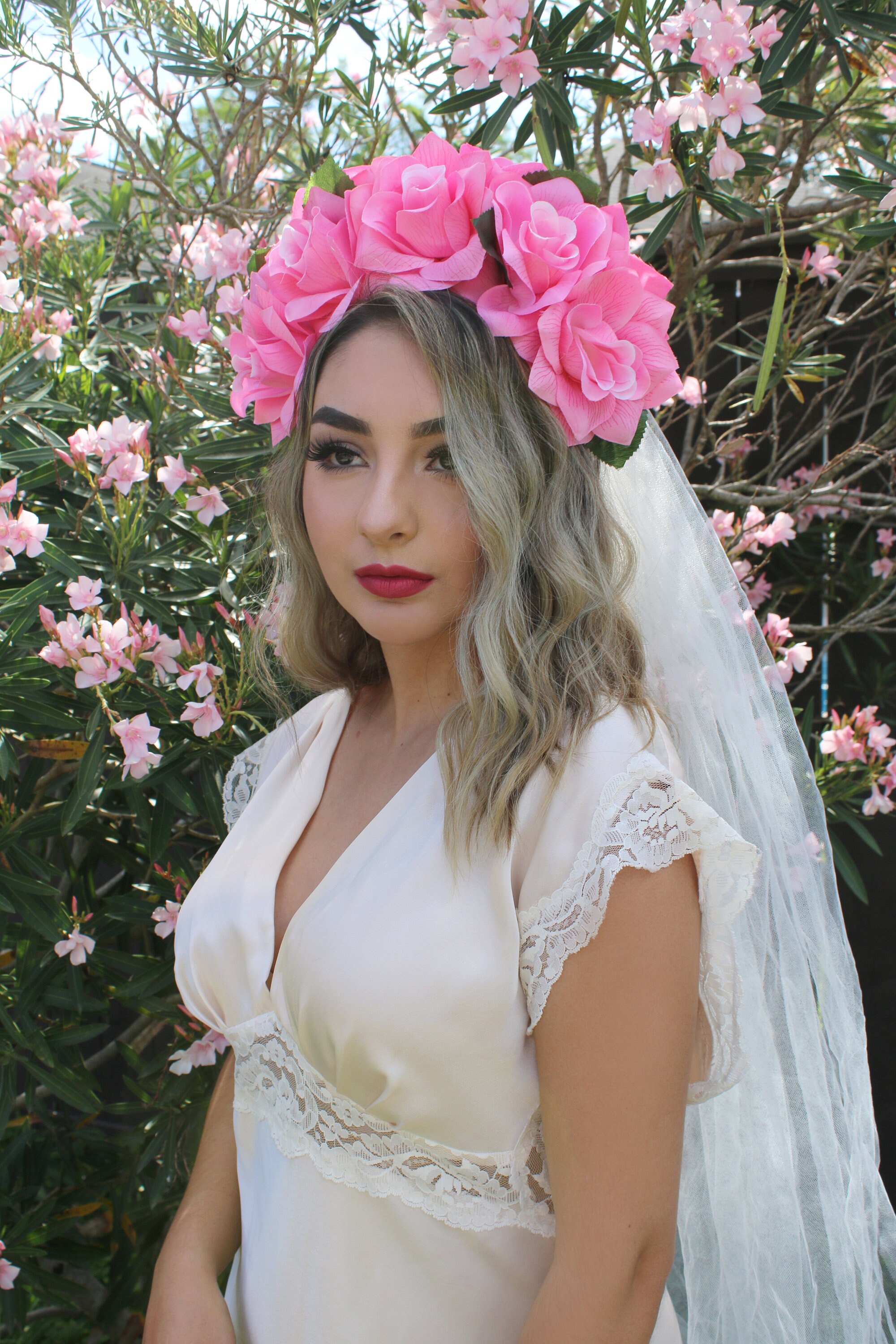 Paper To Lace Moonage Headband Veil