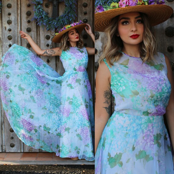Vintage Dress (Spring Dress Vintage Floral Dress M