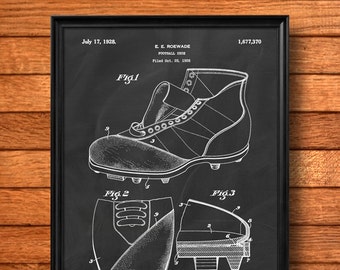 Retro 1928 Football Shoe - Vintage Art Print Poster or Canvas, Football Wall Art, Home or Office Decor, NFL, Team Sport, Football Gift 306