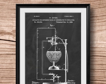 Retro 1888 Apparatus - Science Art Print Poster or Canvas, Vintage Wall Art Decor, Science Lab, Chemistry, Education Science Gift - 397