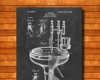 Retro 1899 "Spittoon" Vintage Patent Illustration, Art Print Poster, Wall Art, Home Decor, Dental, Medical, Clinic, Dentist, Gift 413