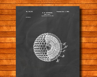 Retro 1902 "Golf Ball" Vintage Patent Illustration, Art Print Poster, Wall Art, Home Decor, Golf, Golfing, Game Of Golf, Sport, Gift Idea 32