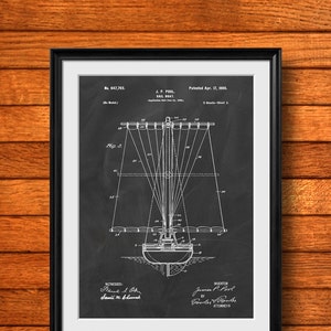 Retro 1900 &quot;Sail Boat&quot; Vintage Patent Illustration, Art Print Poster, Wall Art, Home Decor, Sailing, Boating, Yacht, Adventure, Gift 51