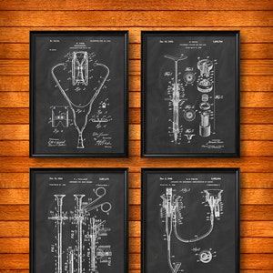 SET of 4 MEDICAL Posters, Vintage Patent Illustration, Art Print, Canvas, Wall Art, Home Decor, Medical, Physician Nurse Doctor - s387