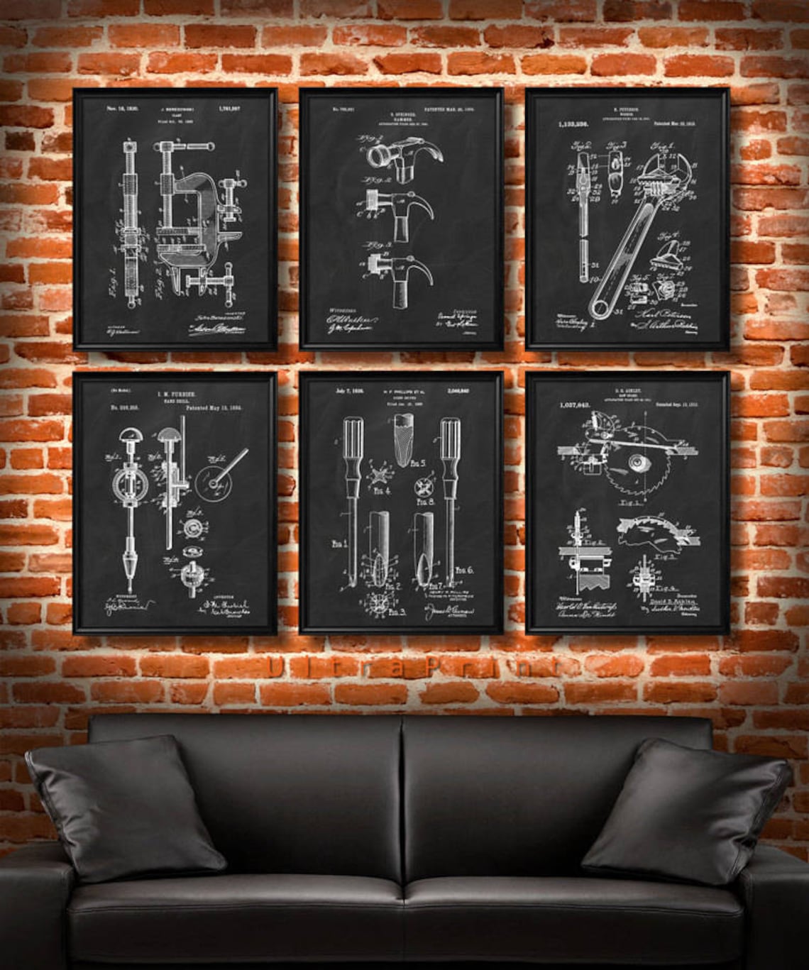 Illustration of Vintage Tool Wall Decor
