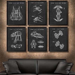 SET of 6 Star Wars Art Posters Vintage Patent Illustration | Etsy