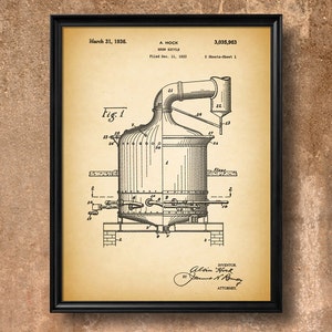 Retro 1933 Beer Kettle Vintage Patent Illustration, Art Print Poster, Wall Art, Home Decor, Beer Brewing, Drinking, Beer Art, Gift 440 image 2