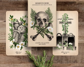 Memento Mori Oracle Deck, Lenormand Deck, anatomy tarot, oracle deck, tarot deck, oracle of oddities