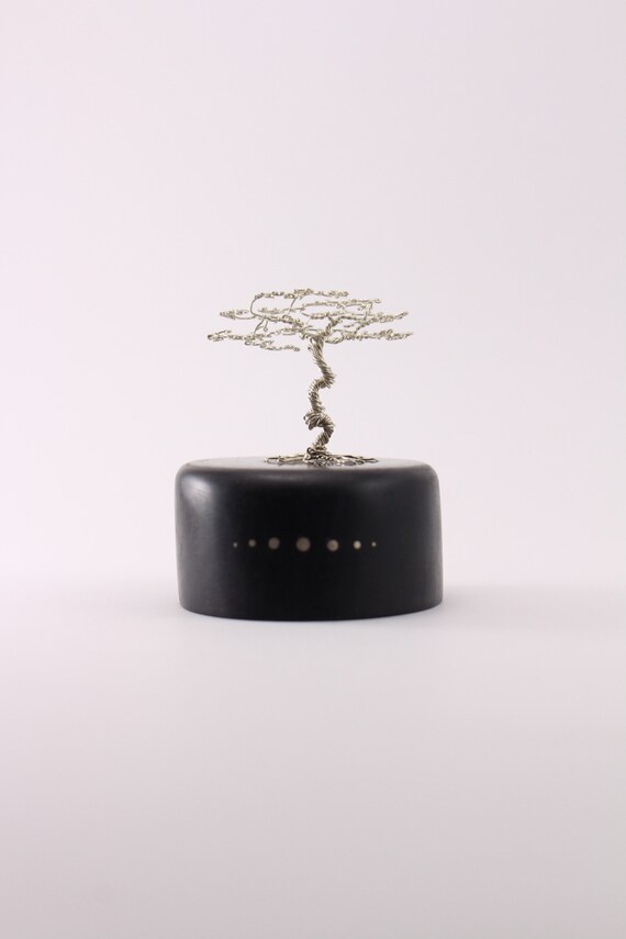 Silver bonsai tree on black ebony with sterling silver enlayed | Etsy Silver bonsai tree on black ebony with sterling silver enlayed | Etsy