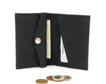 kleines Portemonnaie KARL  aus pflanzlich gegerbten Naturleder kohle Geldbörse Rindleder