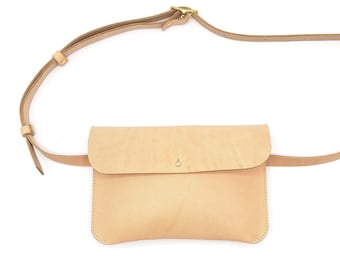 Sac ceinture ILSE en cuir naturel au tannage végétal