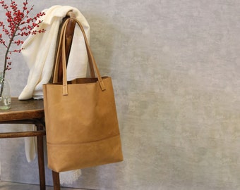 Leather shopper "Fine" brown // vegetable tanned cowhide // leather bag // leather tote bag // Made In Germany