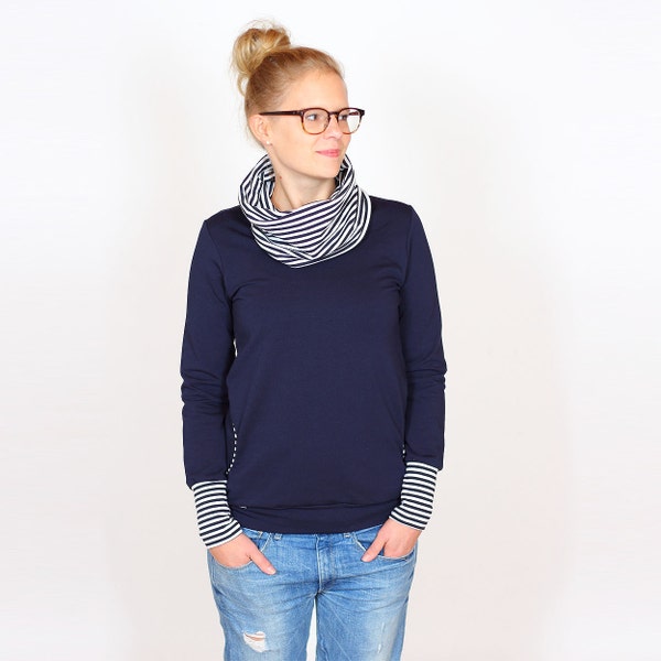 Collar shirt Lotti//dark blue stripes