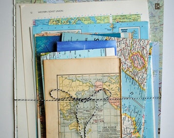 Map Themed Paper Pack, Ephemera, Art Supplies