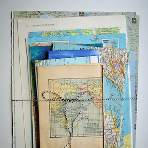 Paquet de papier sur le thème de la carte, éphémères, fournitures d'art