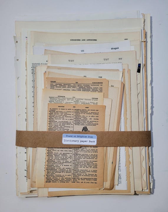 Vintage Dictionary Pages Paper Pack, 50 Pages