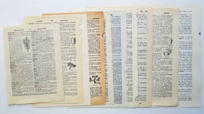 Vintage Dictionary Pages Paper Pack, 50 Pages image 3