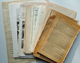 Vintage Book Pages 150: Ephemera, Collage, Paper Crafts, Junk Journals, 1 lb. +