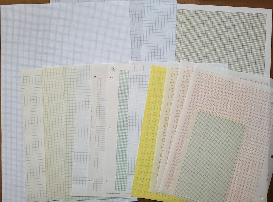 Vintage Graph Paper Pack 15 Sheets Graph and Enginneering Etsy