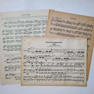 May include: Three pages of sheet music, with the title "Lucia von Lammermoor, Akt I, No. 1 INTRODUCTION" visible on the top page. The music is written in black ink on aged, yellowed paper.