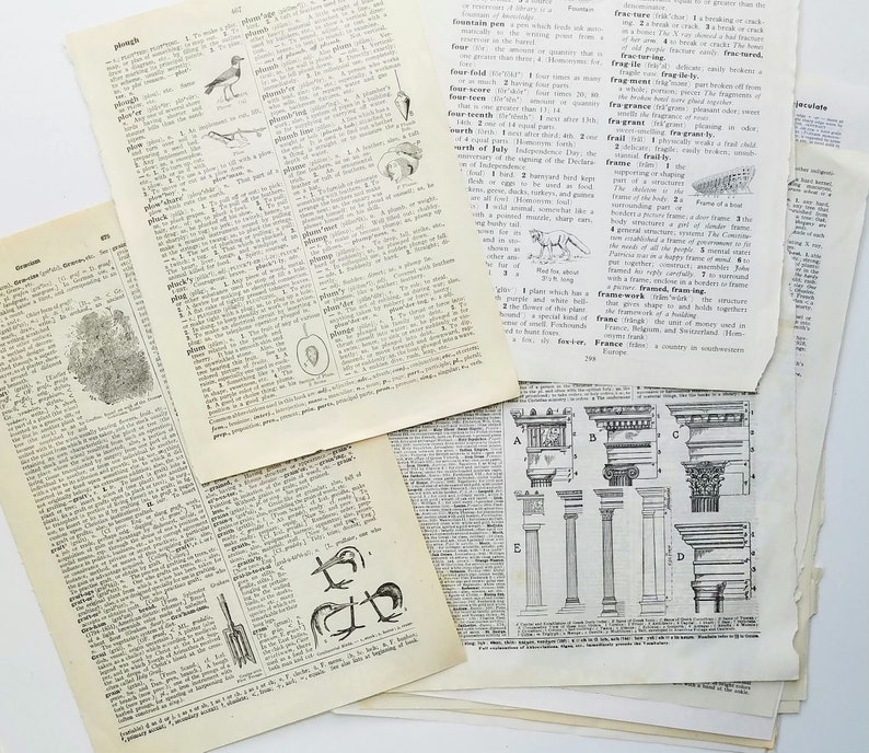 Vintage Dictionary Pages Paper Pack, 50 Pages image 5