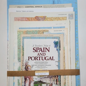 Map Themed Paper Pack, Ephemera, Art Supplies