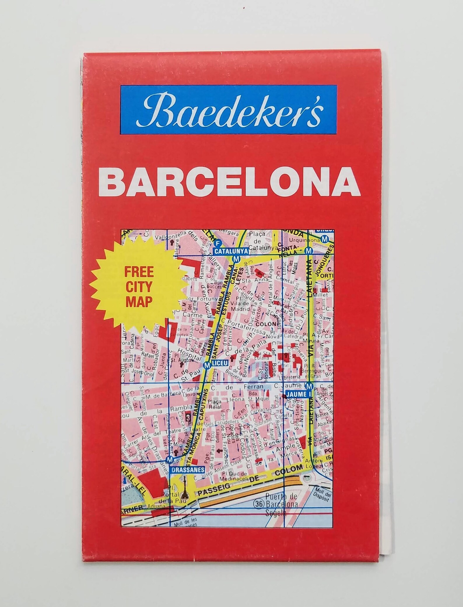 Barcelona Guide Book and Fold Out Map 1992 Baedeker's Etsy