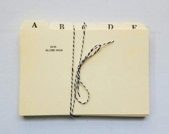 Vintage Alphabet Index Card Dividers 4x6