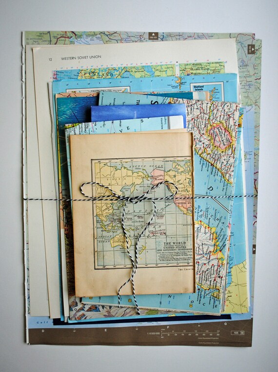 Map Themed Paper Pack ephemera