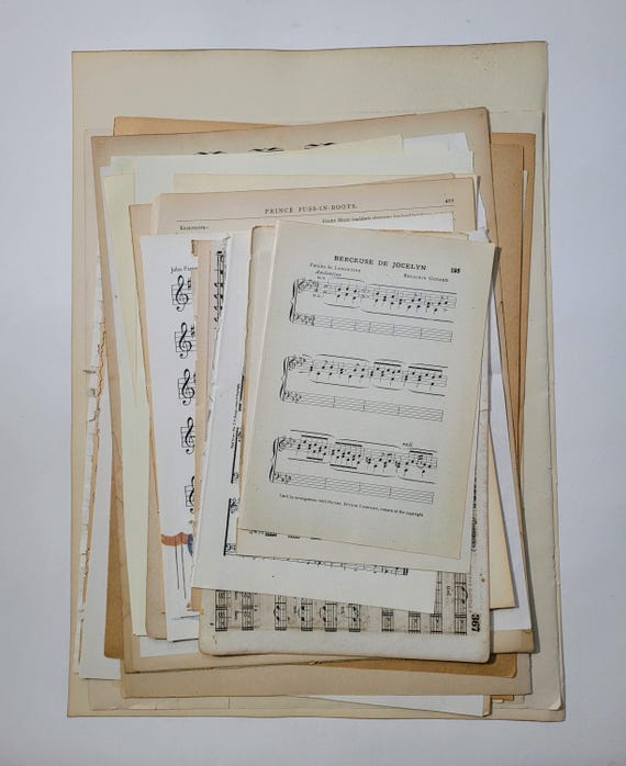Vintage Music Paper Ephemera Pack: 30 Pages for Collage & Art