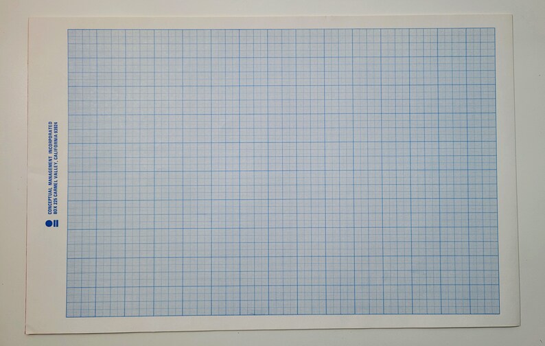 Vintage Codex Graph Paper 11 X 17 Blue Grid Lines 10 Sheets Etsy