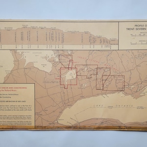 Carte pour petites embarcations des lacs Simcoe et de Couchiching, 1966, Canada, voie navigable Trent-Severn
