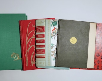 Vintage Book Covers, Lot of 5, Nature Themed, Bookbinding, Journal Supplies