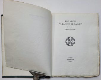 Paradise Regained, 1924 Limited Edition, John Milton