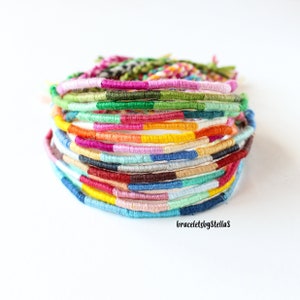 Handmade Trio Colour Wrap Woven Cotton Friendship Bracelet | Surfer, Festival, Friend Gift, Hippie, Boho Style, Stacking Bracelet, Summer