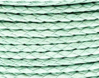 Seafoam / 2mm Cotton Bolo Cord / 4 ply braid / Vegan alternative / necklace cord / bracelet cord
