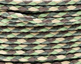 Camo / 4.7mm Cotton Bolo Cord / 4 ply braid / Vegan alternative / necklace cord / bracelet cord