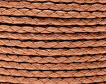 Saddle Brown / 2.5mm Cotton Bolo Cord / 4 ply braid / Vegan alternative / necklace cord / bracelet cord