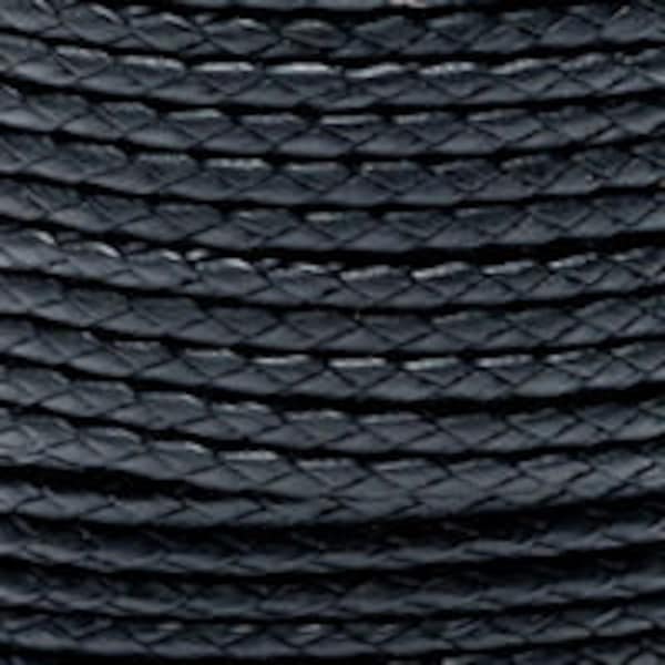 Black / 3mm Cotton Bolo Cord / 4 ply braid / Vegan alternative / necklace cord / bracelet cord