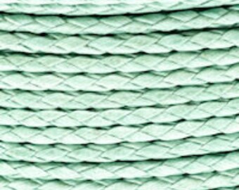 Seafoam / 3mm Cotton Bolo Cord / 4 ply braid / Vegan alternative / necklace cord / bracelet cord